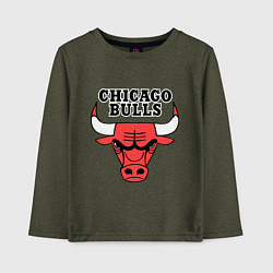 Лонгслив хлопковый детский Chicago Bulls, цвет: меланж-хаки