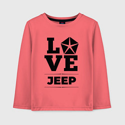 Лонгслив хлопковый детский Jeep Love Classic, цвет: коралловый