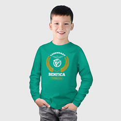 Лонгслив хлопковый детский Benfica - legendary football club, цвет: зеленый — фото 2