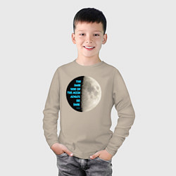 Лонгслив хлопковый детский ЗАГАДКА ЛУНЫ, цвет: миндальный — фото 2