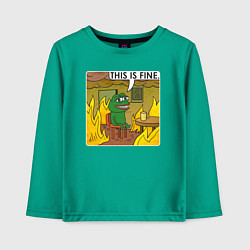 Лонгслив хлопковый детский Пепе Лягушонок в беде, цвет: зеленый