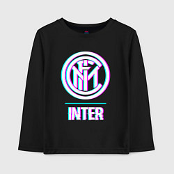 Лонгслив хлопковый детский Inter FC в стиле glitch, цвет: черный