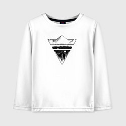 Лонгслив хлопковый детский Внедорожник в горах, цвет: белый