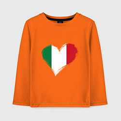 Лонгслив хлопковый детский Сердце - Италия, цвет: оранжевый