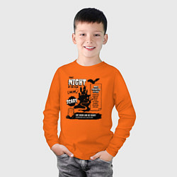 Лонгслив хлопковый детский Жуткий хэллоуиновский замок, цвет: оранжевый — фото 2
