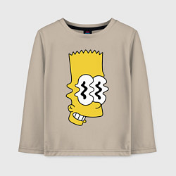 Лонгслив хлопковый детский Bart Simpson - glitch, цвет: миндальный