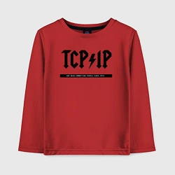 Лонгслив хлопковый детский TCPIP Connecting people since 1972, цвет: красный