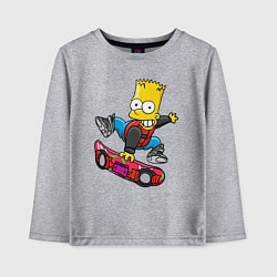 Лонгслив хлопковый детский Барт Симпсон - крутой скейтбордист, цвет: меланж