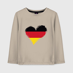 Лонгслив хлопковый детский Сердце - Германия, цвет: миндальный