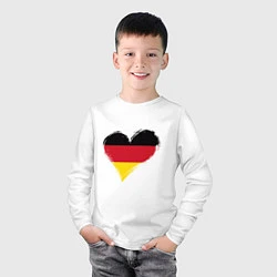 Лонгслив хлопковый детский Сердце - Германия, цвет: белый — фото 2
