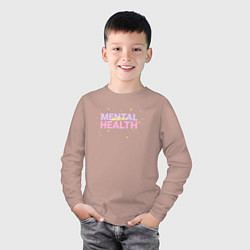 Лонгслив хлопковый детский Mental health, цвет: пыльно-розовый — фото 2