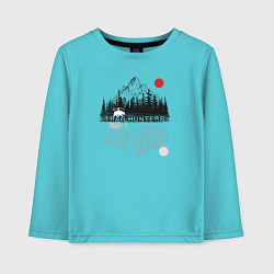 Лонгслив хлопковый детский Искатели троп, цвет: бирюзовый