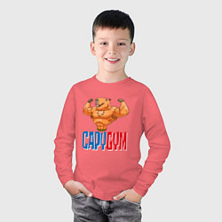 Лонгслив хлопковый детский CapyGYM - лучший бодибилдинг, цвет: коралловый — фото 2