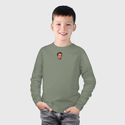 Лонгслив хлопковый детский Илон Маск - мем, цвет: авокадо — фото 2