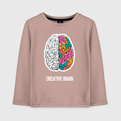 Лонгслив хлопковый детский Creative Brain, цвет: пыльно-розовый