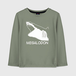 Лонгслив хлопковый детский Пасть мегалодона, цвет: авокадо