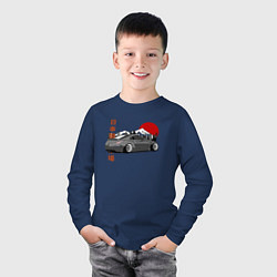 Лонгслив хлопковый детский Nissan 350Z Back View, цвет: тёмно-синий — фото 2