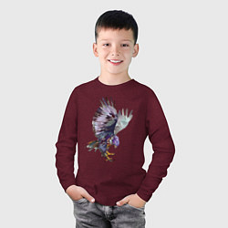 Лонгслив хлопковый детский Сокол - акварель, цвет: меланж-бордовый — фото 2