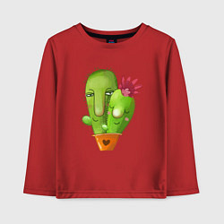 Лонгслив хлопковый детский Любовь и кактусы, цвет: красный