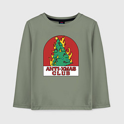 Лонгслив хлопковый детский Anti xmas club, цвет: авокадо