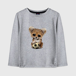 Лонгслив хлопковый детский Футбол - Леопард, цвет: меланж