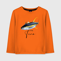 Лонгслив хлопковый детский Желтопёрый океанский тунец, цвет: оранжевый