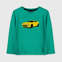Лонгслив хлопковый детский Chevrolet Camaro American Car, цвет: зеленый