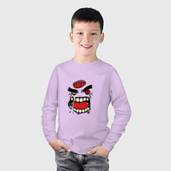 Лонгслив хлопковый детский Лицо ужасного чудовища, цвет: лаванда — фото 2