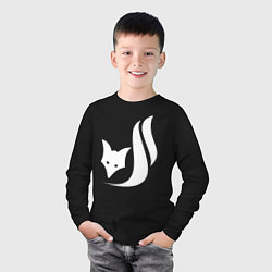 Лонгслив хлопковый детский Лиса схематичное лого, цвет: черный — фото 2