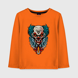 Лонгслив хлопковый детский Злой клоун - хэллоуин, цвет: оранжевый