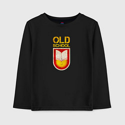 Лонгслив хлопковый детский Old School emblem, цвет: черный