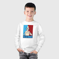 Лонгслив хлопковый детский Bender Futurama, цвет: белый — фото 2