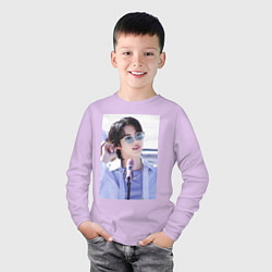 Лонгслив хлопковый детский Мировой красавчик Джин, цвет: лаванда — фото 2