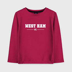 Лонгслив хлопковый детский West Ham football club классика, цвет: маджента