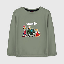 Лонгслив хлопковый детский Троица-Остров Сокровищ, цвет: авокадо