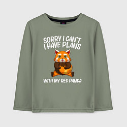 Детский лонгслив Извините у меня есть планы на мою красную панду