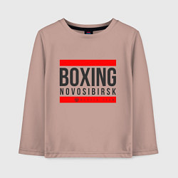 Лонгслив хлопковый детский Novosibirsk boxing team, цвет: пыльно-розовый