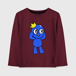 Лонгслив хлопковый детский Rainbow Friends, цвет: меланж-бордовый