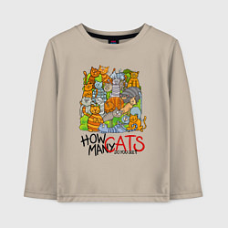 Детский лонгслив Сколько котов вы видите?