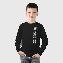 Лонгслив хлопковый детский Mitsubishi сбоку, цвет: черный — фото 2