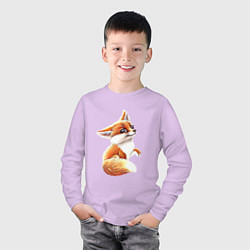 Лонгслив хлопковый детский Лисёнок, цвет: лаванда — фото 2