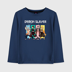 Лонгслив хлопковый детский Истребители демонов, цвет: тёмно-синий