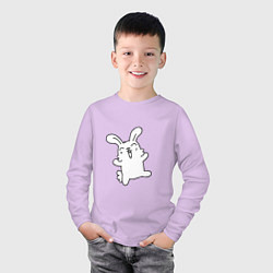 Лонгслив хлопковый детский Happy Bunny, цвет: лаванда — фото 2