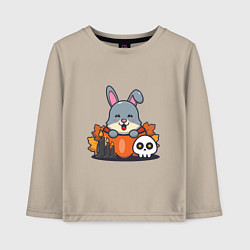 Лонгслив хлопковый детский Rabbit halloween, цвет: миндальный