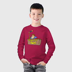 Лонгслив хлопковый детский Хоккейный штрафник, цвет: маджента — фото 2