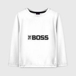 Лонгслив хлопковый детский THE BOSS, цвет: белый