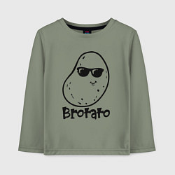 Лонгслив хлопковый детский Brotato art, цвет: авокадо