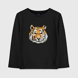 Лонгслив хлопковый детский Stroking tiger, цвет: черный