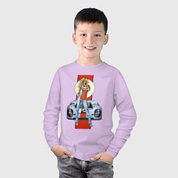 Лонгслив хлопковый детский Porsche - Motorsport - Girl, цвет: лаванда — фото 2