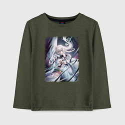 Лонгслив хлопковый детский Юкито Орикаса арт - Семёрка идолов, цвет: меланж-хаки